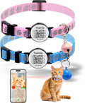 2 Pack QR Code Cat Collar with Instant Lost Pet Recovery System, Scan by Taghelp