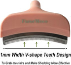 Pet Deshedding Tool with Curve Blade, Cat Grooming Brush, Tight V-shaped Teeth - Image 3