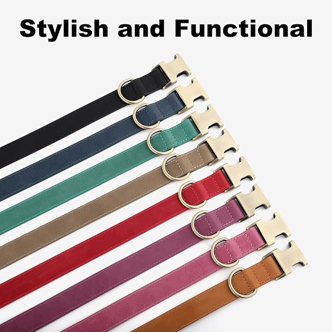 Plutus Pet Genuine Leather Dog Collar – Adjustable Pet Collar - Image 7