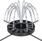 Solar Fountain Pump with Spray Height Adjustment, Upgrade Glass Solar Bird Bath by SEIRMEP