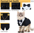 DENTRUN Cat Tuxedo Outfit, Sphynx Cat Costume Formal Suit - Image 4