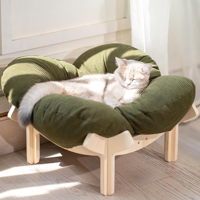 CHEERHOME PETS Elevated Cat Bed Wooden by CHEERPALS