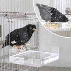 Hanging Bird Bath Cube Bird Bathtub Bath Shower Box Bowl Cage Accessory - Image 2