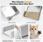FURTIME Stainless Steel Cat Litter Box - Image 6