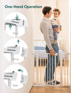 BABELIO 36" Tall Dog Gate PressGuard C5, 26-40" Wide Auto Close Baby Gate - Image 4