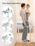 Babelio Metal Baby Gate, 29-43" Auto Close Easy Install Pet Gate PressGuard P7 - Image 4