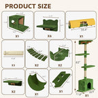 20-in-1 Cat Wall Shelves, Wall Mounted Cat Furniture w/Plush Fabric, Cat - Image 2