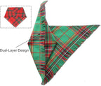 Christmas Dog Bandanas 2PCS-Large, Winter Classic Red Green Plaid Dog Scarf - Image 4
