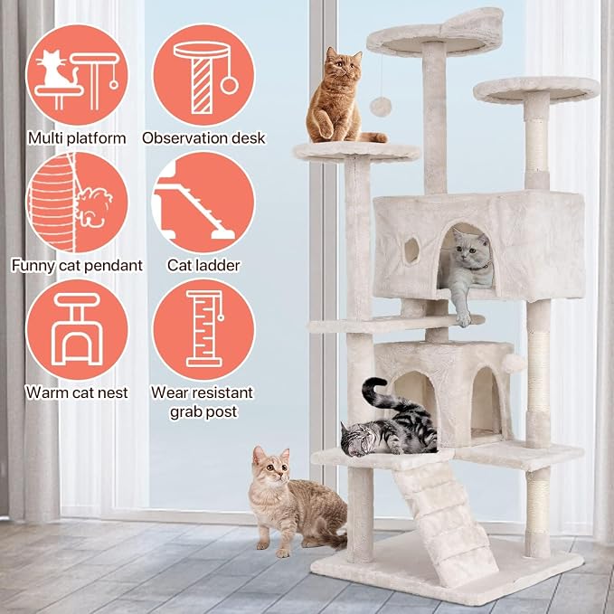 54in Cat Tree Cat Climbing Tower - Image 6