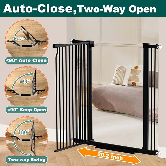 Fairy Baby 40.5" Extra Tall Baby Gate No Drill, 29.6"-40.5" Extra Wide Wide Dog - Image 5