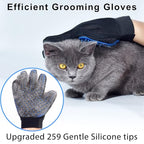 GJEASE Cat Grooming Glove Brush, Pet Hair Remover Tool, Reusable Dog Hair Fur - Image 2