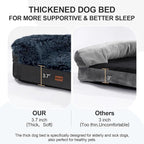 Black Dog Beds for Large Dog, Removable and Washable Cover, Raised Reboundable - Image 3