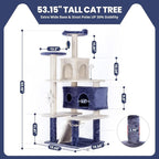 HYABi 53 Inch Ocean Theme Cat Tree Tower, Scratch Posts, Toy Ball, Luxury - Image 3