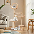 Nightcore 57” Tall Solid Wood Cat Tree - Image 2