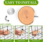 4PCS Natural Wood Round Bird Perch Platform - Image 5