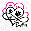 Personalized Infinity Paw Print Sticker by SANGAROM