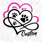 Personalized Infinity Paw Print Sticker by SANGAROM