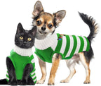 Christmas Dog Sweaters Xmas Pet Outfits Striped Elk Costume Holiday Clothes - Image 2