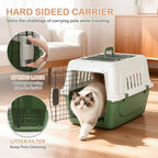 MoNiBloom 22-Inch Dog Crate Plastic 2-Door Top Loading Cat Carrier, Hard-Sided - Image 3