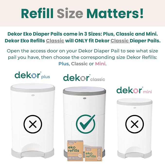 Diaper Dekor CLASSIC Diaper Pail Refills 2 Count Unscented Exclusive - Image 2
