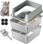 Stainless Steel Sifting Litter Box by TIUUBT