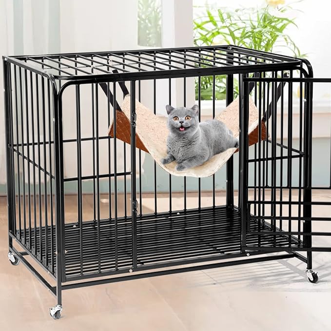 JOYELF Cat Hammock Bed, Medium Reversible Pet Cage Hammock Hanging Soft cat Bed - Image 7