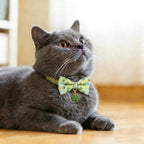 2 Pack Floral Cat Collars with Bow Tie and Bell Adjustable Breakaway Bowtie - Image 5