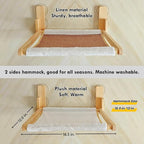 Foldable Cat Window Perch, Natural Wood, 16.5''×12'' Hammock, 35 lbs Weight - Image 4