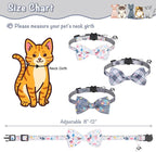 Breakaway Cat Collar with Removable Bow Tie and Bell, Cute Multi-Style Patterns - Image 2