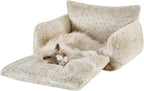 Hollypet Cat Bed Fluffy Plush Mutifuctional Double-Layer Soft Pet Couch - Image 2
