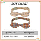 Cotton Bowtie Cat Collar with Bell 2 Pack Plaid Breakaway Kitten Collars with - Image 7