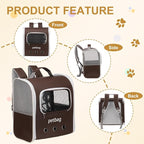 Pet Backpack Carrier, Portable and Ventilated, Oxford Cloth, Dogs Cats and - Image 4