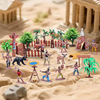 31Pcs Native American Village Playset, Totem Pole, Tribal Cultural History - Image 2