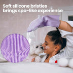 DELOMO Pet Grooming Gloves 1 Pair: Soft and Gentle Silicone Dog Washing Gloves - Image 4