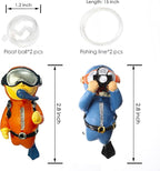 2-Pack Floating Fish Tank Decorations Little Diver Aquarium Decoration Aquarium - Image 3