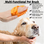 Dog Grooming Brush, Pet Shampoo Bath Brush Shedding Soothing Massage Rubber Comb - Image 4