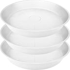3 Pack of 22 inch Plant Saucer, 3.6" Depth Tray, Large Deep Garden Plastic by Bleuhome