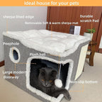 Cat Bed for Indoor Cats, Covered Cat Cave House & Furniture - Image 3