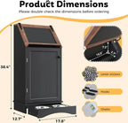 Dog Food Feeding Station with Storage, Pet Food Storage Cabinet with Bowls and - Image 2