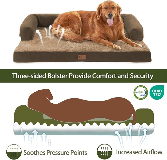 Orthopedic Dog Beds for Extra Large Dogs, Waterproof Egg Crate Foam XL Dog Bed - Image 2