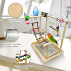 PINVNBY Bird Playground Parrot Playstand Play Gym Cockatiel Wood Bird Toys - Image 5