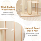 Tangkula Wood Cat Tree for Indoor Cats, Padded Perch, Hanging Toy, Minimalist - Image 9