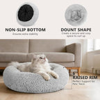 MIXJOY Calming Cat Beds for Indoor Cats, Fluffy Small Cat Cuddler Bed, - Image 2