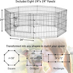 Artmeer Pet Playpen Puppy Playpen Kennels Dog Fence Exercise Pen Gate Fence - Image 7