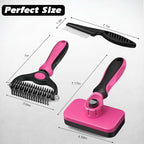 3PCS Self Cleaning Slicker Brush & Pet Grooming Rake & Flea Comb - Image 7