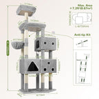 Globlazer Extra Large Cat Tower, 81-inch Tall Cat Tree - Image 7