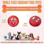 Squeaky Dog Toys Funny Face Chewing Latex Rubber Soft Fetch Play Interactive - Image 2