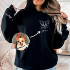 DILYPOD Personalized Embroidered Dog Mom Sweatshirt, Custom Line Art Portrait - Image 6