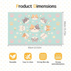 Cat Feeding Mat 24x16 inch Kitten Print Pet Bowl Placemat Non Slip Floor Mat - Image 6