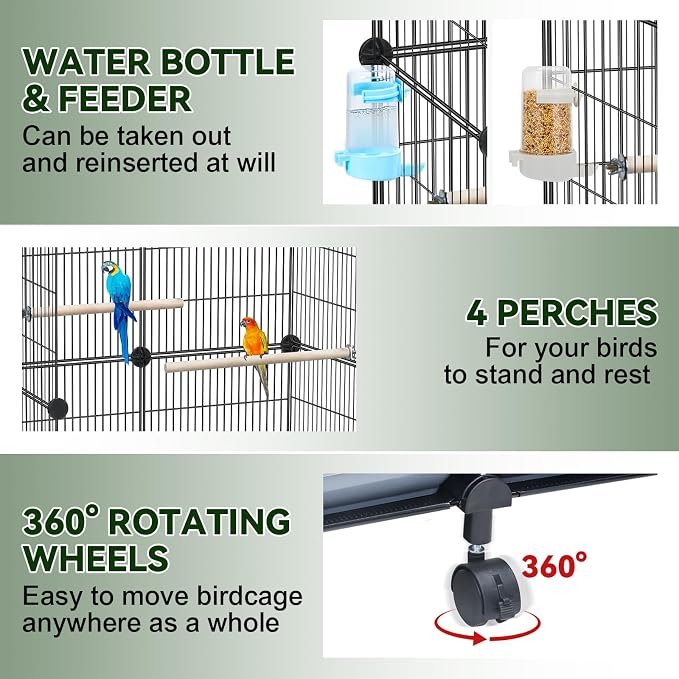 Upgraded Encrypted 46-Inch Bird Cage, - Image 4